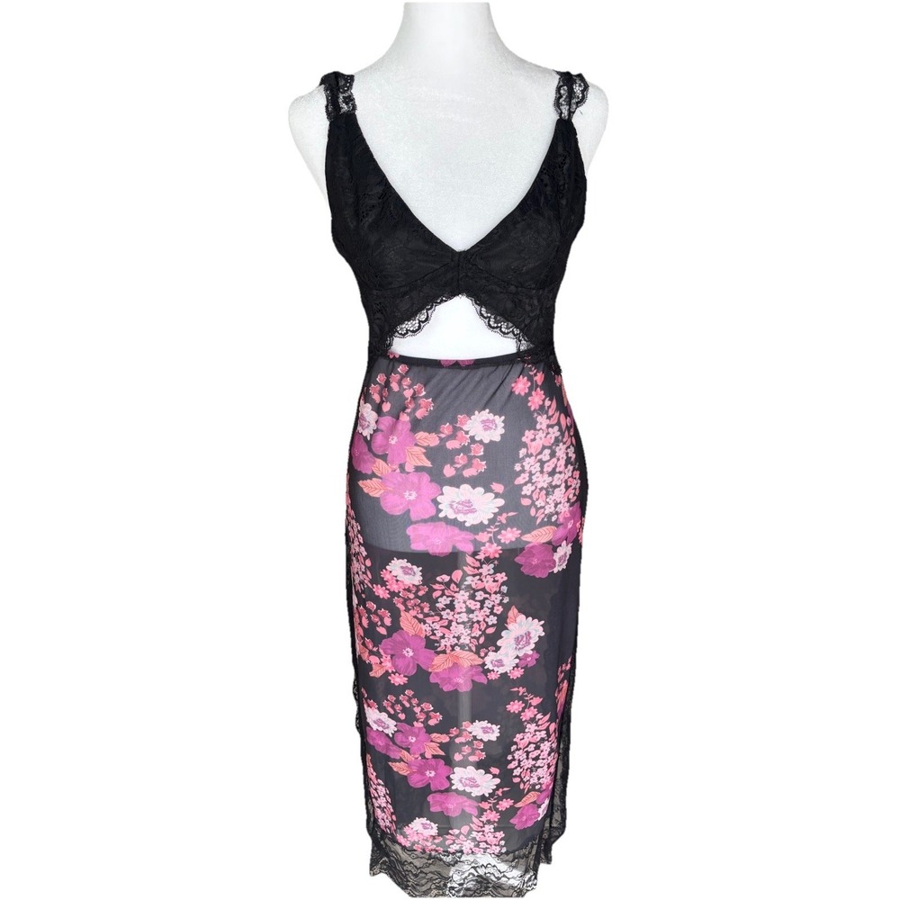 Womens Sheer Coverup Floral Lace Lingerie FP High Cut Whimsigoth Witchy Fairy